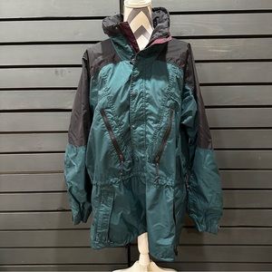 XXL Columbia 1/2 Zip Waterproof Vintage Teal & Black Jacket